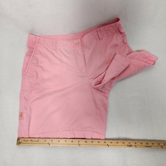 TALBOTS TALBOTS Gorpcore PINK Semi Elastic Waist Roll Leg Bermuda Short Size 16. - Picture 16 of 16
